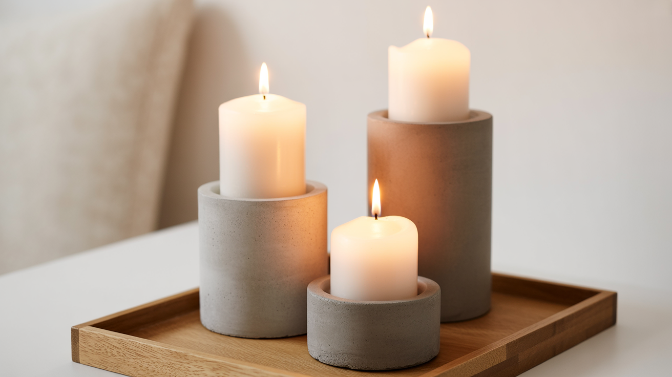 DIY Concrete Candle Holders